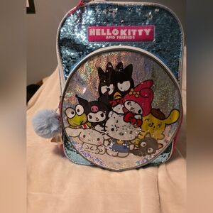 Hello Kitty & Friends Sequin Kids Backpack - Blue and Silver
